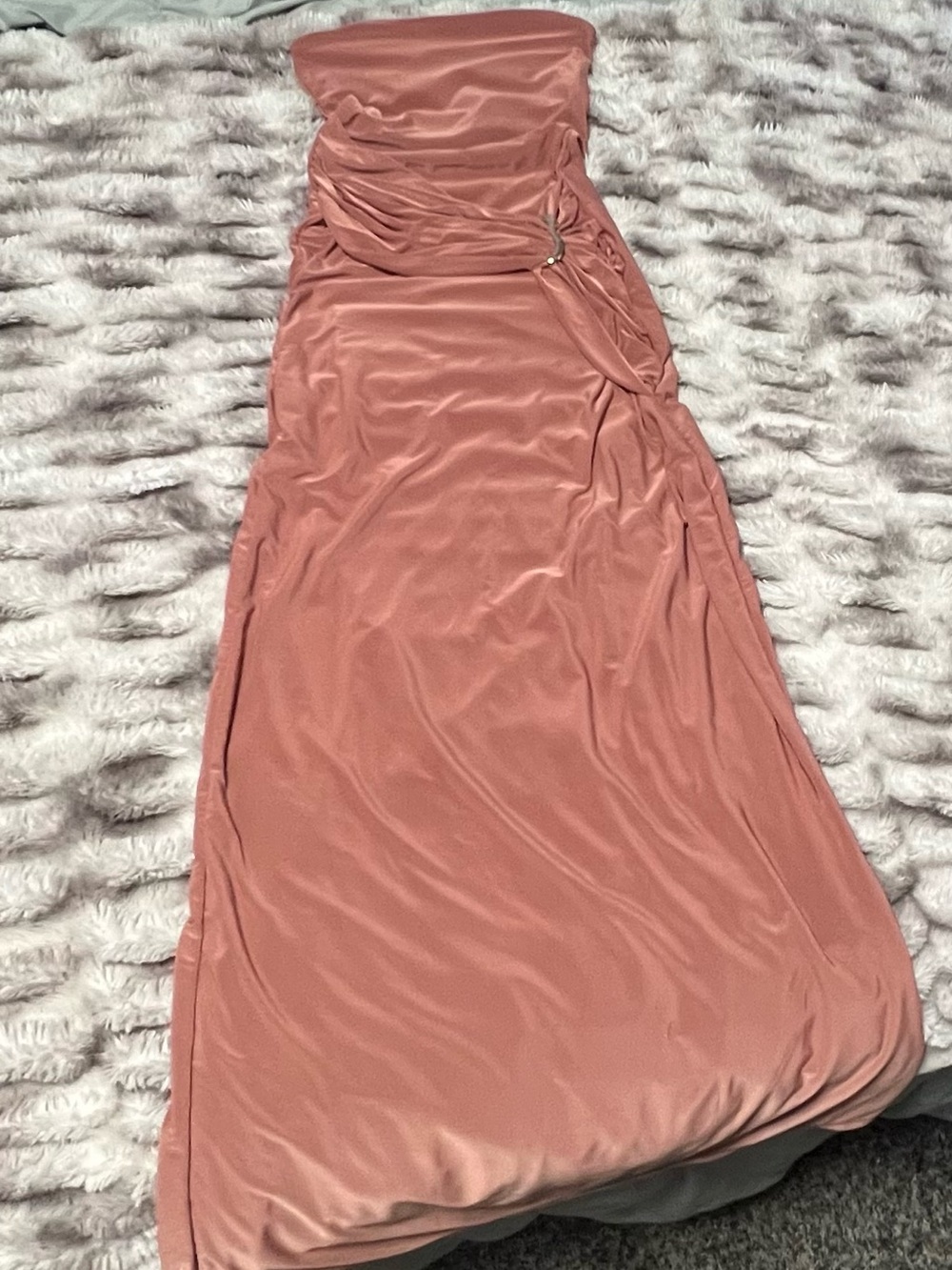 Duchamp Strapless Maxi Skirt in Rose Dust
